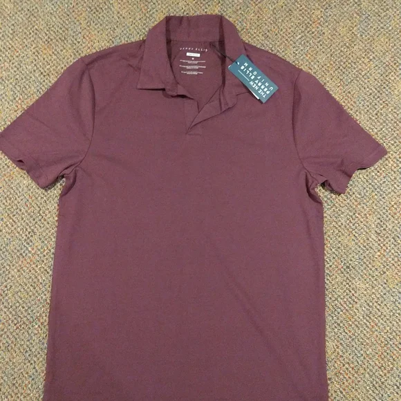 Perry Ellis Solid Open-Collar Polo - Picture 2 of 5